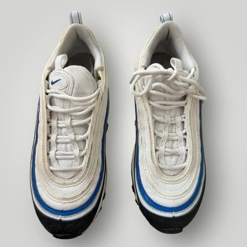 Nike Air Max 97 Size 5,5 Y  Shoes Sneakers White Black Signal Blue 921522-107